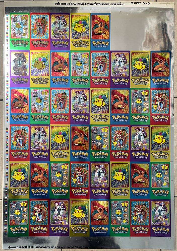 Topps 1999 Pokémon TV Series 2 Toppers Uncut Sheet