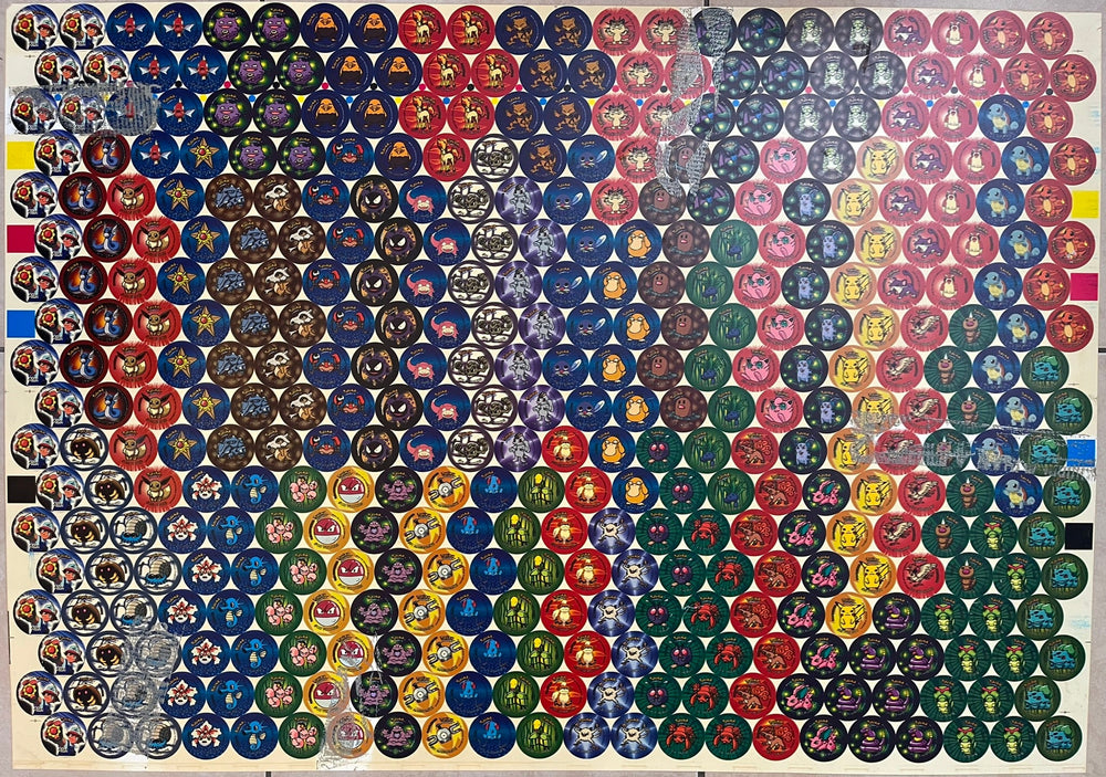 1999 Pokémon Vintage Tazos Uncut Sheet - Double Print Error