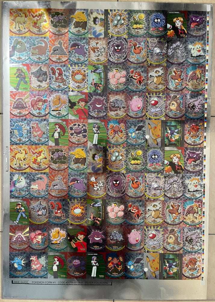 Topps 2000 Pokémon TV Series 2 Silver Foil 50/50 Complete Set Uncut Sheet