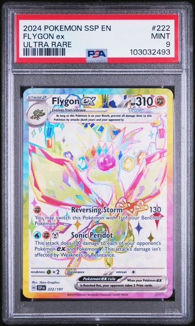 PSA 9 - 2024 S&V Surging Sparks Flygon ex 222/191 Ultra Rare Pokemon C PSA 9 - 2024 S&V Surging Sparks Flygon ex 222/191 Ultra Rare Pokemon C