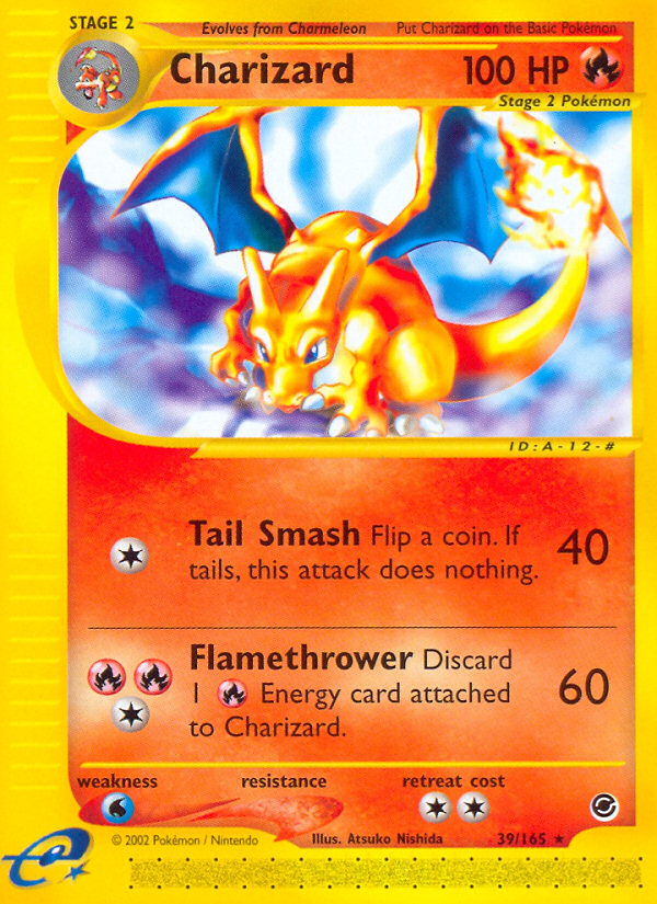 charizard pokemon card value base set (39/165) [Expedition: Set] Card Compartment Size:130 mm - 5.12 