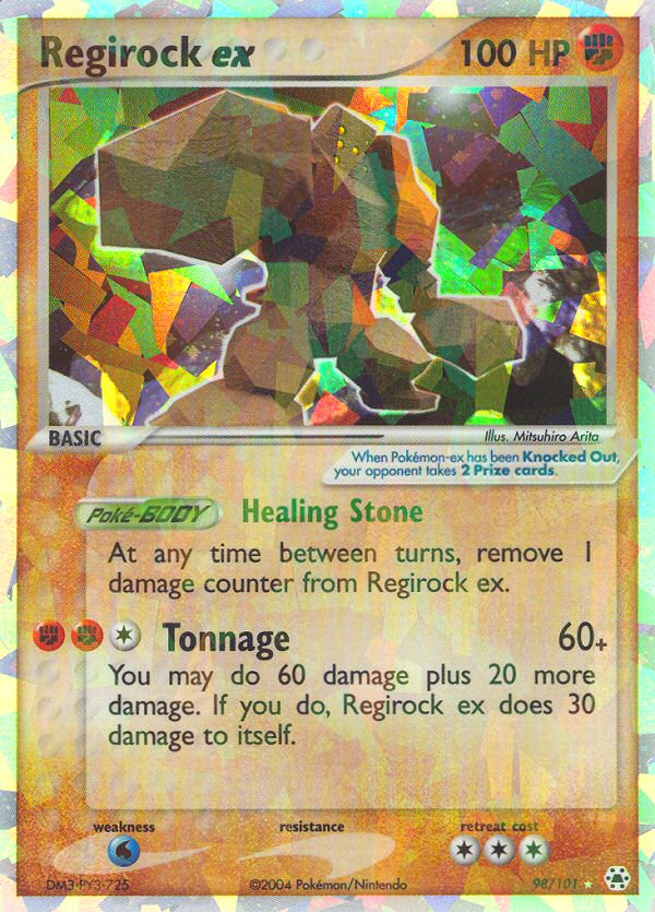 pokemon card regirock Legendary Set - REGICE REGISTEEL - Celestial Storm Rare LOT Fighting Breaching Lariat (120) This attacks damage isnt affected by Resistance. Regirock ex (98/101) [EX: Hidden