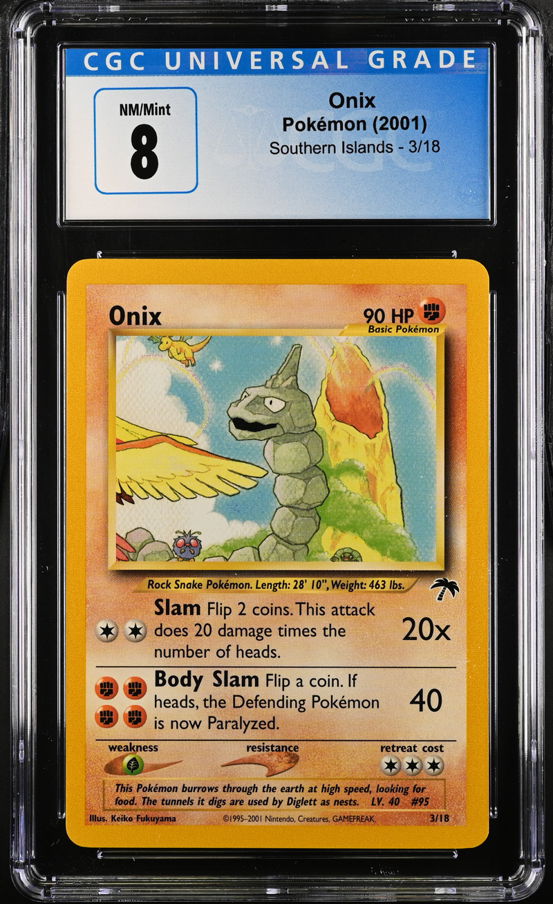 Pokemon Onix 2001 Southern Islands Onix 3/18 CGC NM/Mint 8