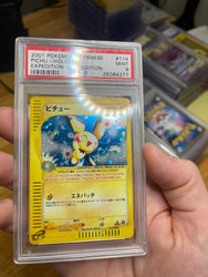 Pokemon Pichu Swirl Holo 1st Edition Expedition 114/128 PSA 9