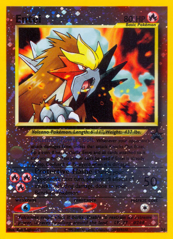 Entei 034 - Reverse Holofoil WoTC Promo