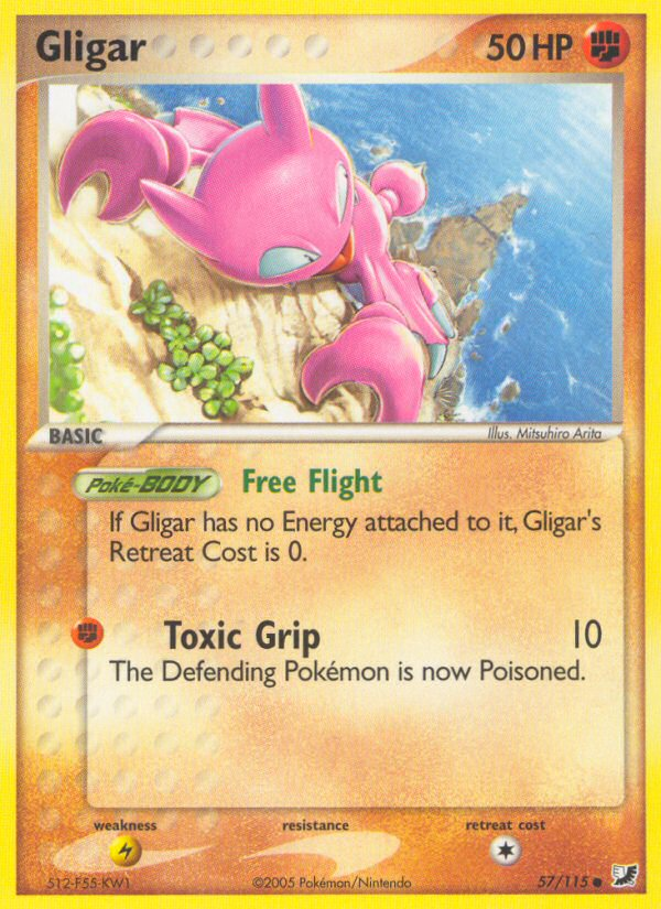 gligar pokemon card Gligar (57/115) [EX: Unseen Forces]