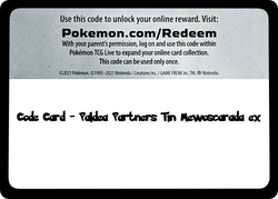 Paldea Partners Tin - Mewoscarada ex - TCG Code Card