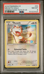 PSA 8 - 2017 XY Generations Meowth 53/83 Holo Toys R Us EXCLUSIVE STAMPED