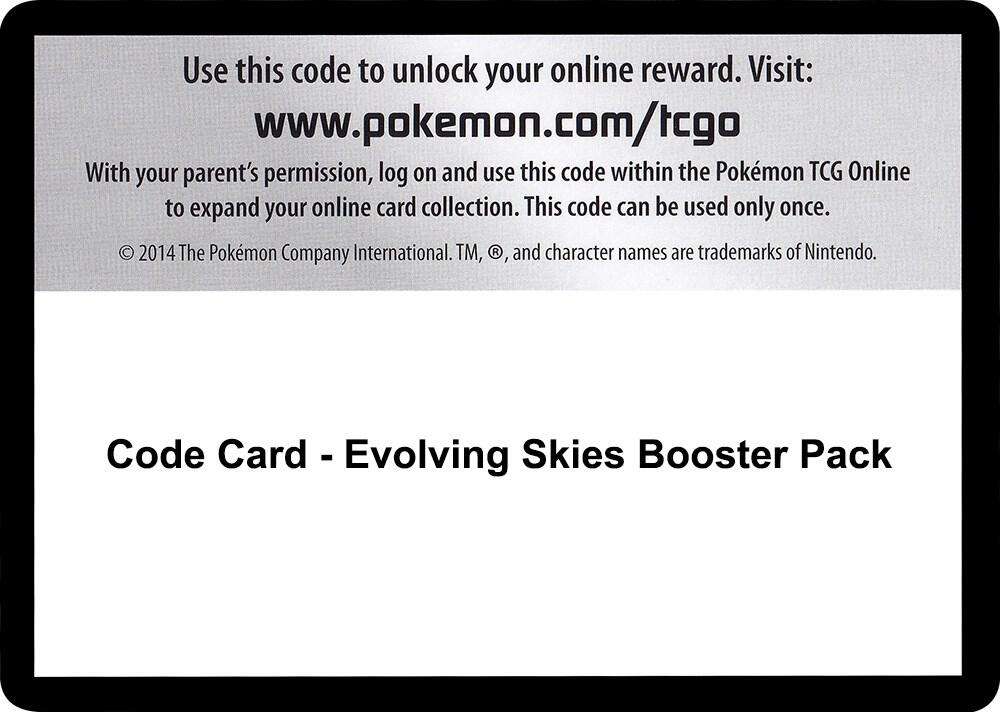 Evolving Skies Booster Pack - TCG Code Card