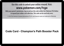 Champion's Path Booster Pack - TCG Code Card