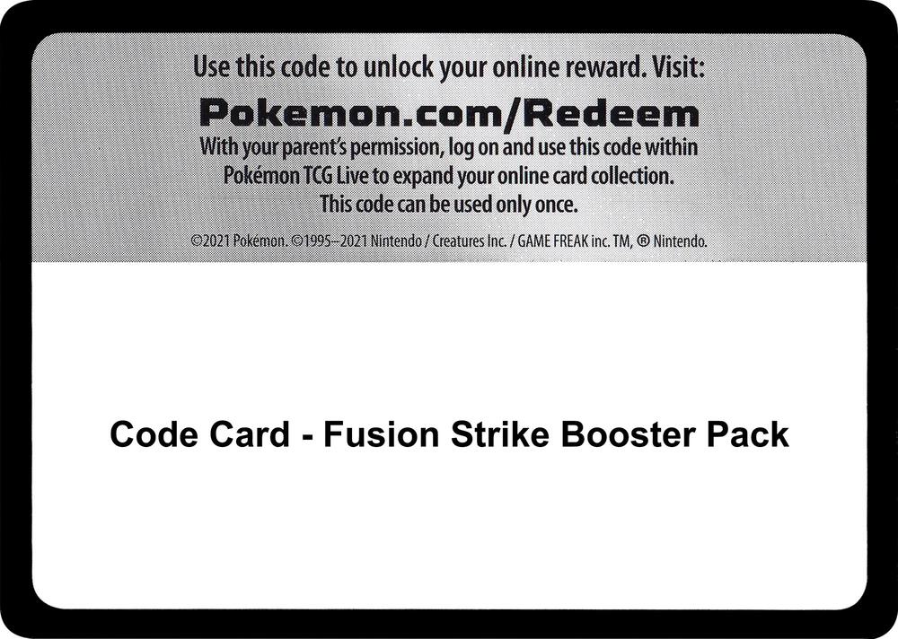 Fusion Strike Booster Pack - TCG Code Card