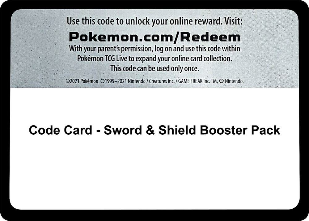 Sword & Shield Base Set Booster Pack - TCG Code Card