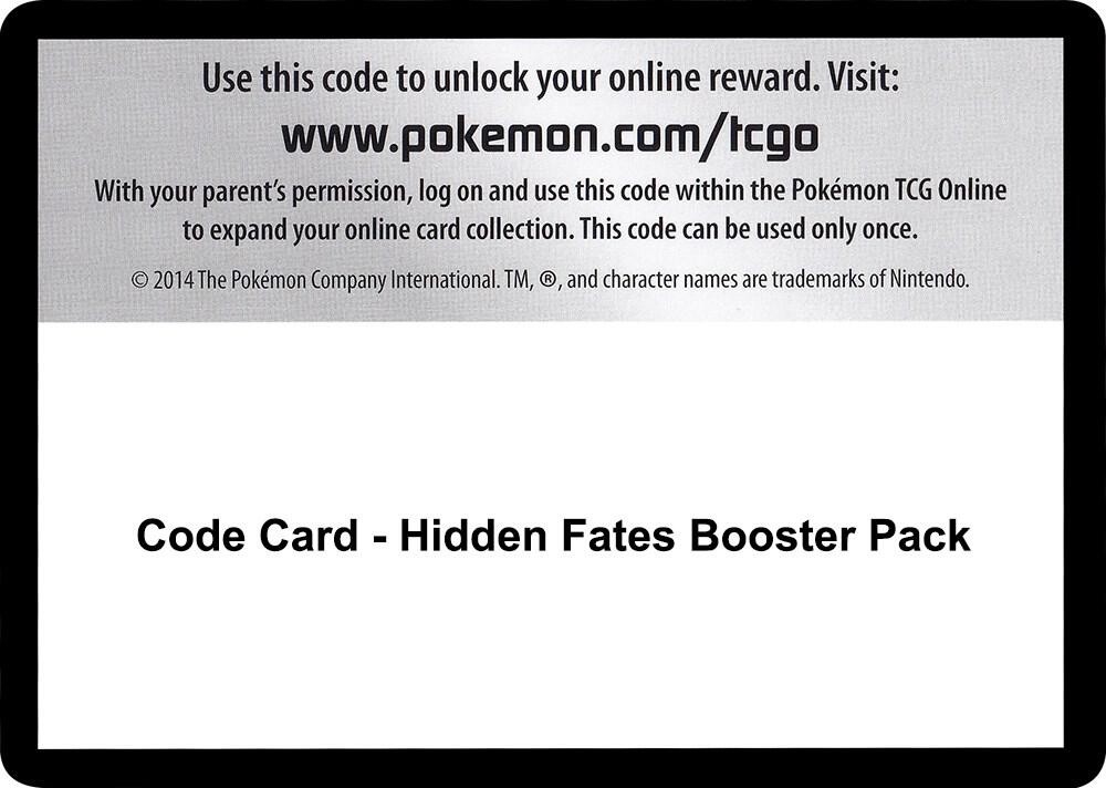 Hidden Fates Booster Pack - TCG Code Card