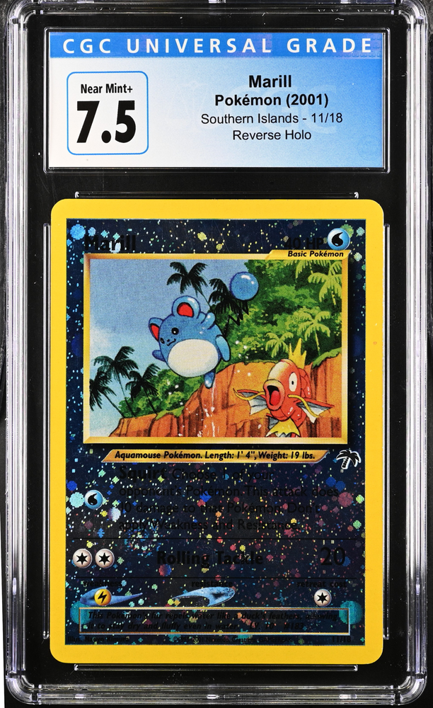 CGC 7.5 - 2001 Southern Islands Marill 11/18 REVERSE HOLO SWIRL