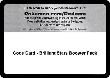 Brillant Stars Booster Pack - TCG Code Card