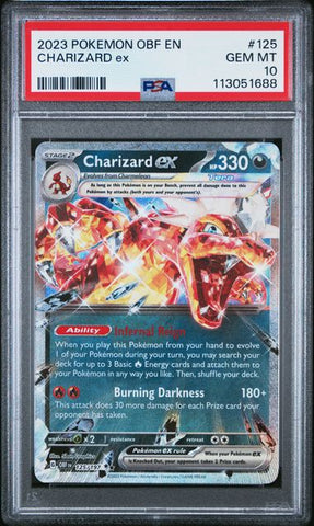 Pokemon Charizard ex Holo Rare 2023 Obsidian Flames 125/197 PSA 10