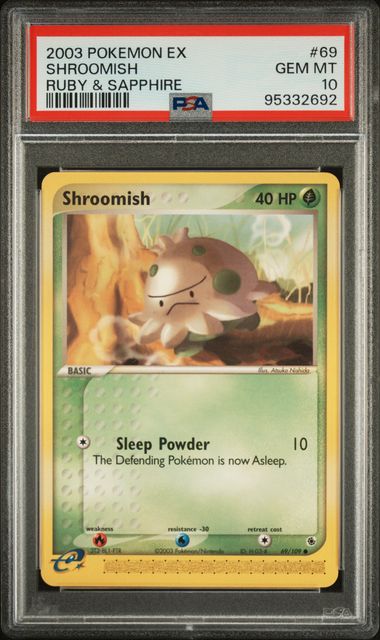 PSA 10 - 2003 Pokemon ex Ruby & Sapphire 69/109 Shroomish - POP 13 🔥