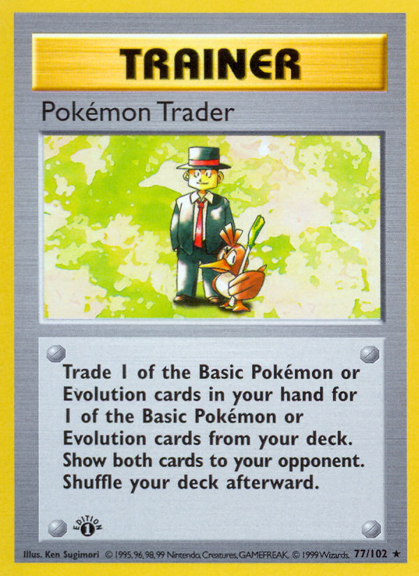 1995 pokemon trainer cards Switch Base Set First Edition #95(Shadowless) Shuffle your deck afterward. Trainer bill 1995 Pokmon Card