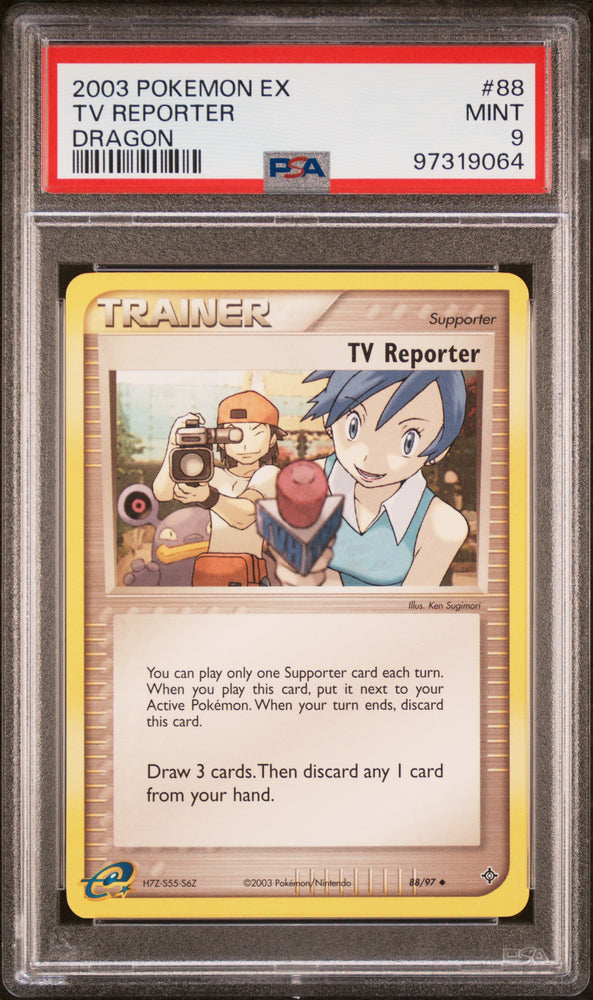 Pokemon TV Reporter 🔥POP 6🔥 2003 EX Dragon 88/97 PSA Mint 9