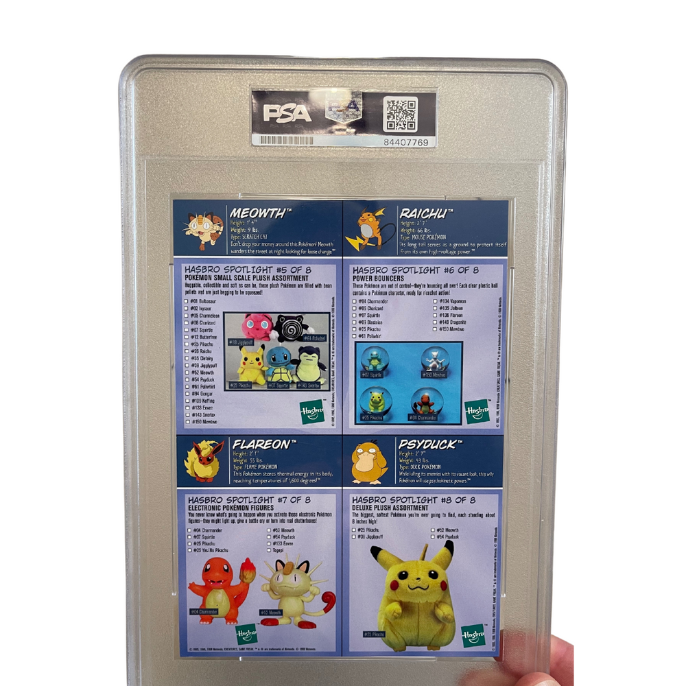 PSA 10 (Auto) - Pokemon Hasbro Uncut Sheet Autographed by Addie Blaustein (Meowth's Voice Actor)