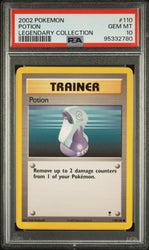 Pokemon Potion 🔥POP 56🔥 2002 Legendary Collection Potion 110/110 PSA 10