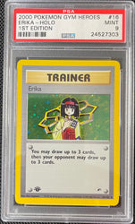 Pokemon Erika Holo 1st Edition Gym Heroes 16/132 PSA 9