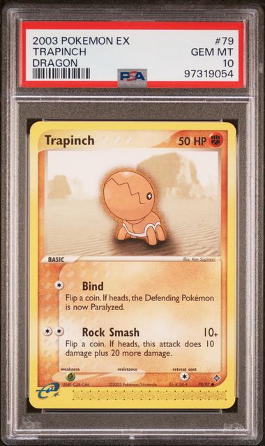 Pokemon Trapinch 🔥POP 13🔥 2003 EX Dragon 79/97 PSA 10 Pokemon Card