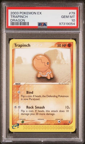 Pokemon Trapinch 🔥POP 13🔥 2003 EX Dragon 79/97 PSA 10 Pokemon Card