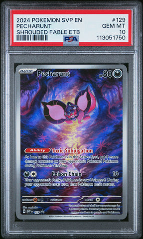 Pokemon Full Art Pecharunt 2024 S&V Black Star Promo 129 PSA Gem Mint 10