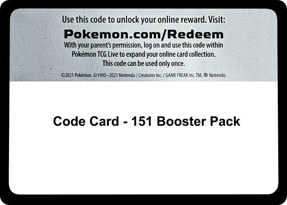 151 Booster Pack - TCG Code Card