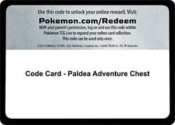 Paldea Adventure Chest - TCG Code Card