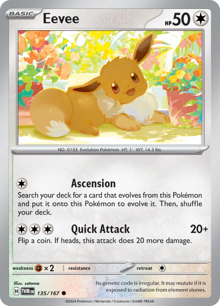 evee pokemon card Eevee (135/167) [Scarlet & Violet: Twilight Masquerade]