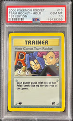Pokemon Here Comes Team Rocket! Holo 1st Edition Rocket 15/82 PSA 10