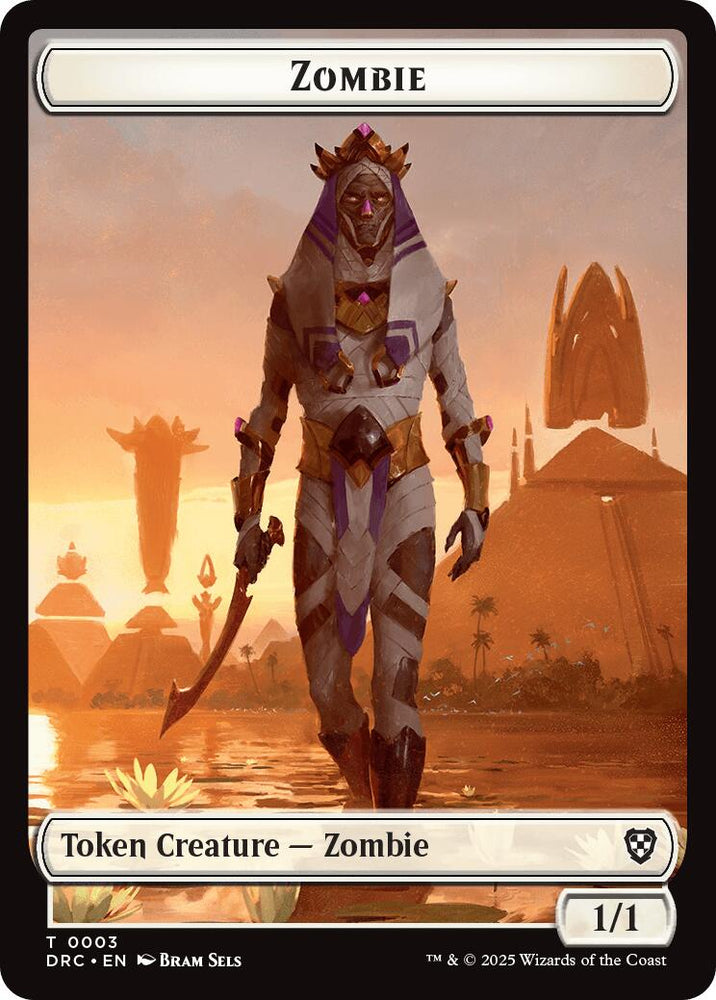 Vizier of Many Faces // Zombie (0003) Double-Sided Token [Aetherdrift Commander Tokens]