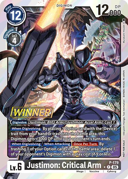 Justimon: Critical Arm [P-179] (Store Tournament 2025 Vol.2 Winner Pack) [Promotional Cards]