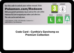 Cynthia's Garchomp ex Premium Collection - TCG Code Card