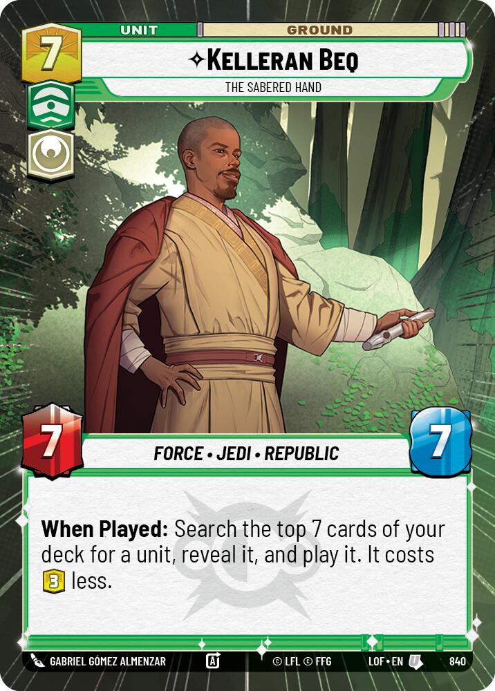 Kelleran Beq - The Sabered Hand (840) (Hyperspace Foil) (840) [Legends of the Force]