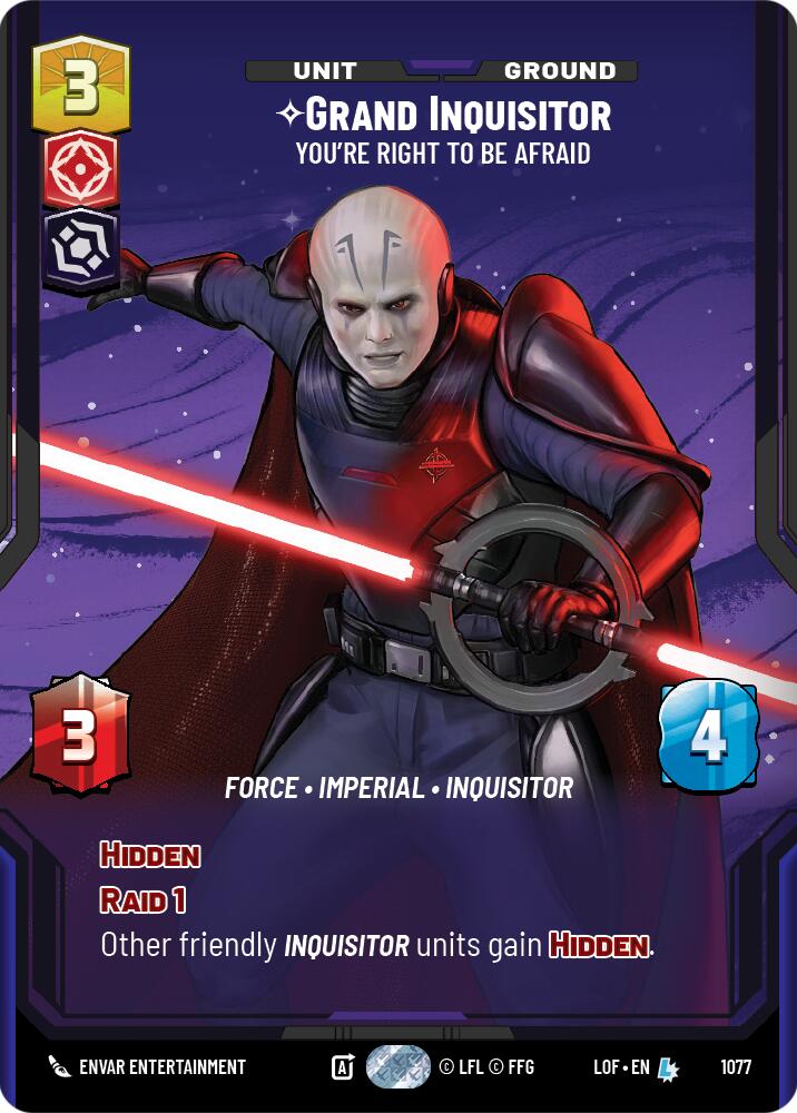 Grand Inquisitor - You're Right to Be Afraid (1077) (Prestige Foil) (1077) [Legends of the Force]