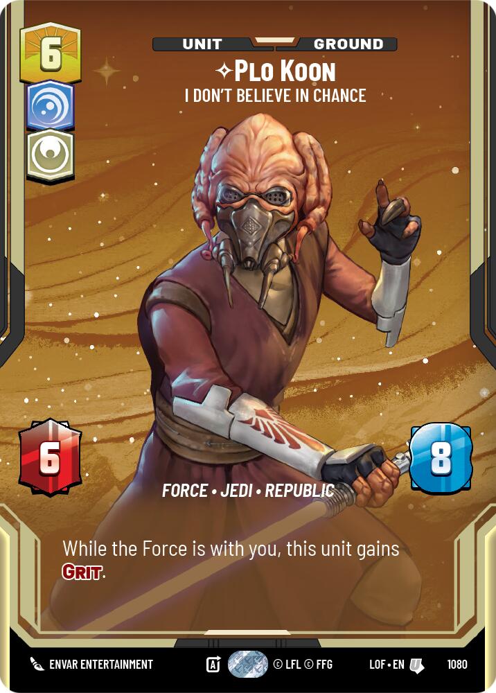 Plo Koon - I Don't Believe in Chance (1080) (Prestige Foil) (1080) [Legends of the Force]