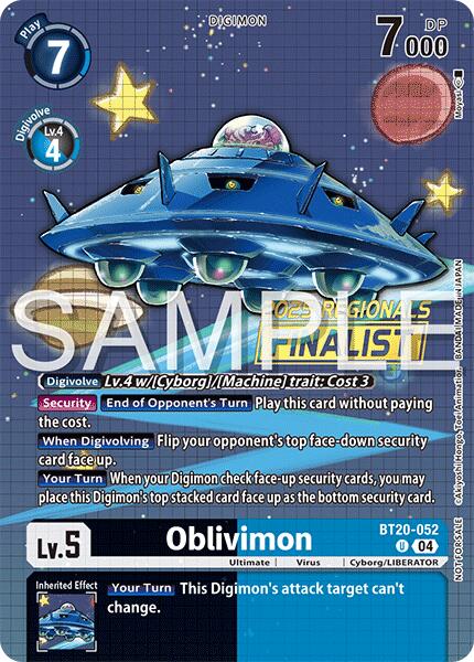 Oblivimon [BT20-052] (Regionals 25-26 Season 2 Finalist) [Release Special Booster Ver.2.0]