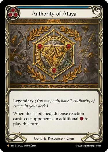 Authority of Ataya (Cold Foil) [SUP000] (Super Slam)  Cold Foil