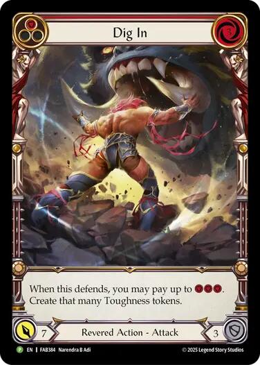 Dig In (Red) [FAB384] (Promo)  Rainbow Foil