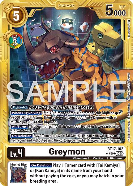 Greymon [BT17-102] (Alternate Art) [Advanced Booster Digimon Generation]