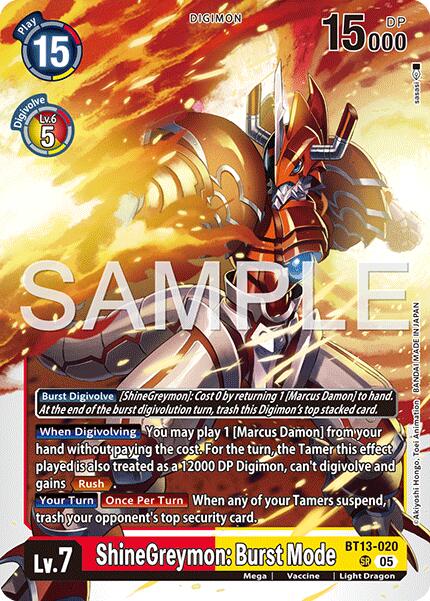 ShineGreymon: Burst Mode [BT13-020] [Advanced Booster Digimon Generation]