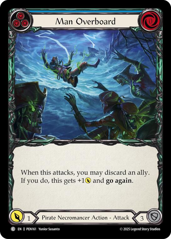 Man Overboard (Blue) (Rainbow Foil) [PEN161] (Compendium of Rathe)  Rainbow Foil