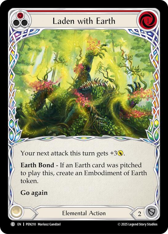 Laden With Earth (Red) (Rainbow Foil) [PEN210] (Compendium of Rathe)  Rainbow Foil
