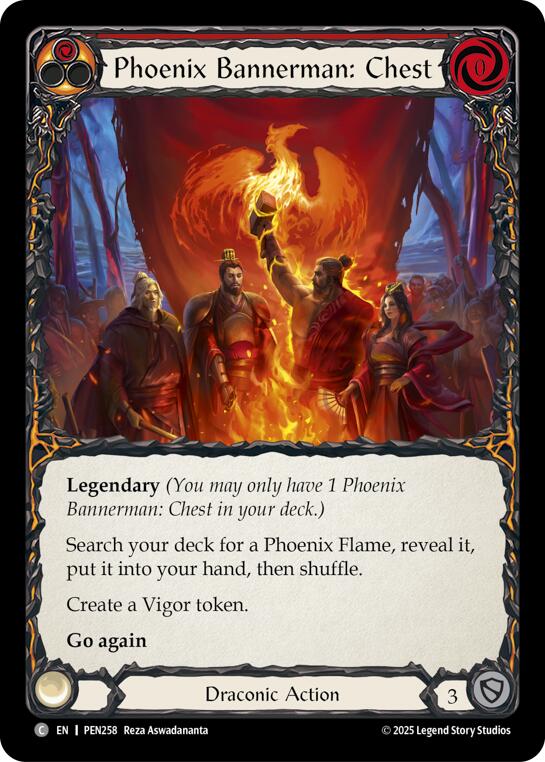Phoenix Bannerman Chest (Red) (Rainbow Foil) [PEN258] (Compendium of Rathe)  Rainbow Foil