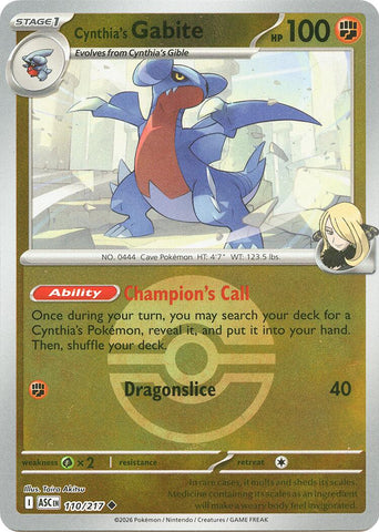 Cynthia's Gabite (110/217) (Poke Ball) [Mega Evolution: Ascended Heroes]