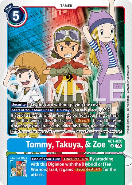 Tommy, Takuya, & Zoe [AD1-020] [Advanced Booster Digimon Generation]