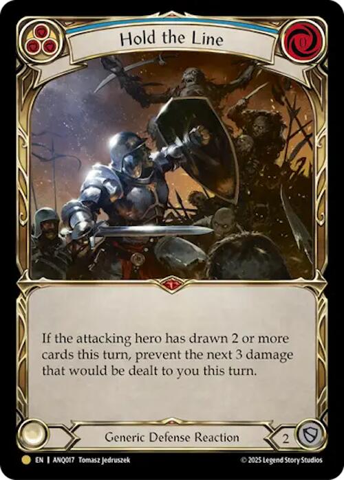 Hold The Line (Blue) (Gold) [ANQ017] (Compendium of Rathe - Antiquity Pack)